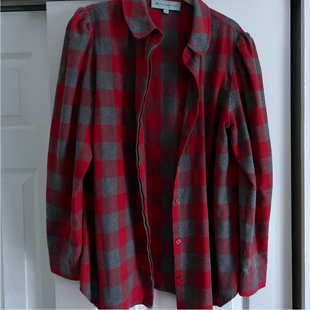 Xxl tuckernuck puff sleeve flannel